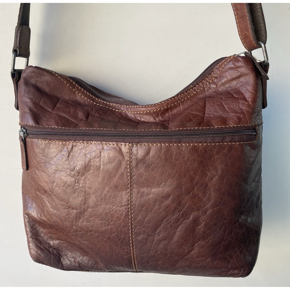 Jack Georges Rich‎ Brown Leather Crossbody  Messenger Bag